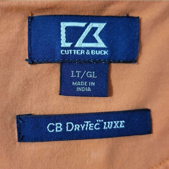 Cutter & Buck CB Drytec Luxe Solid Orange Mens Short Sleeve Polo - Picture 5 of 15